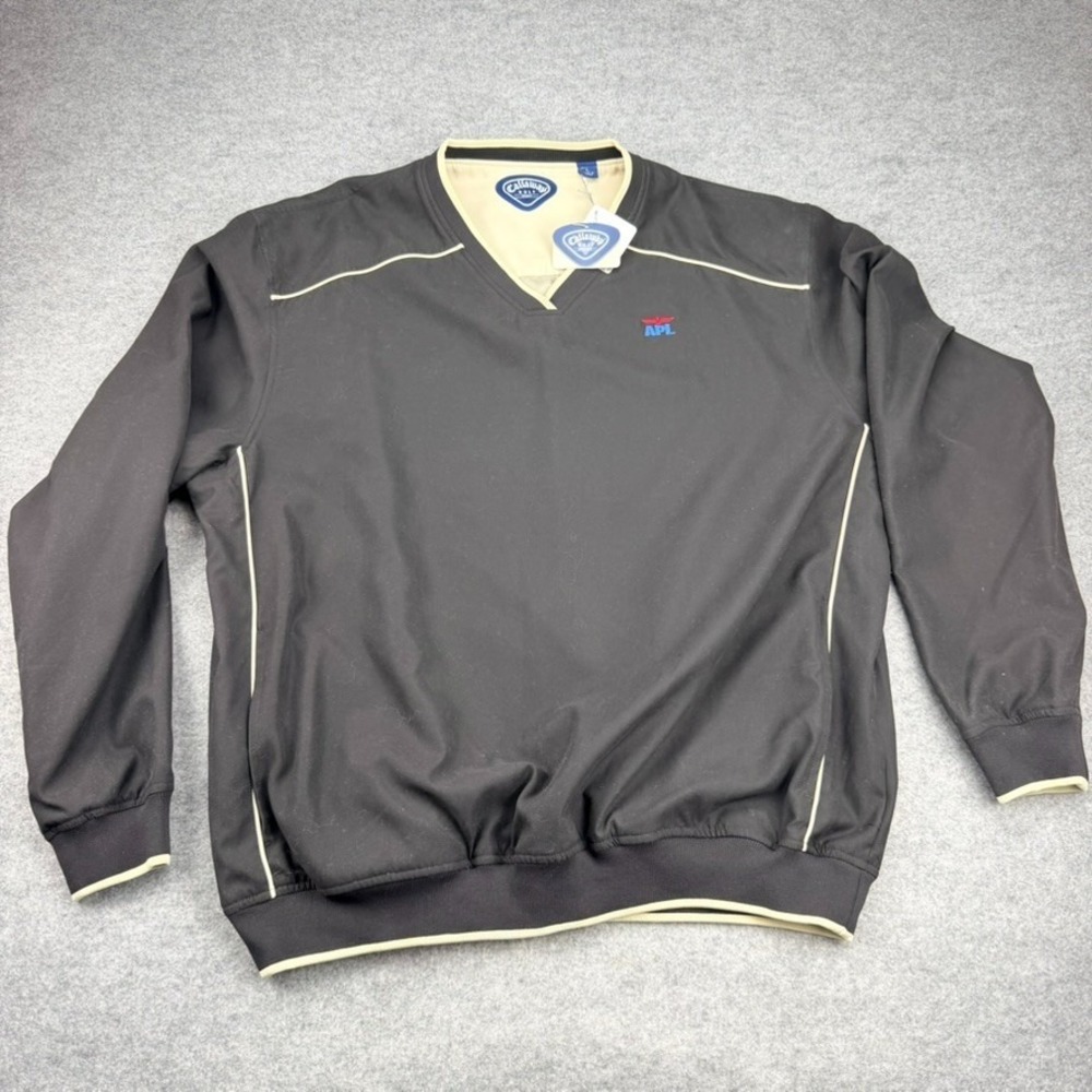 Callaway Golf Sport APL Windbreaker Pullover Jacket Black Mens Large CS25237 NWT